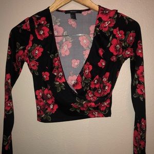 Forever 21 tight long sleeve wrap shirt